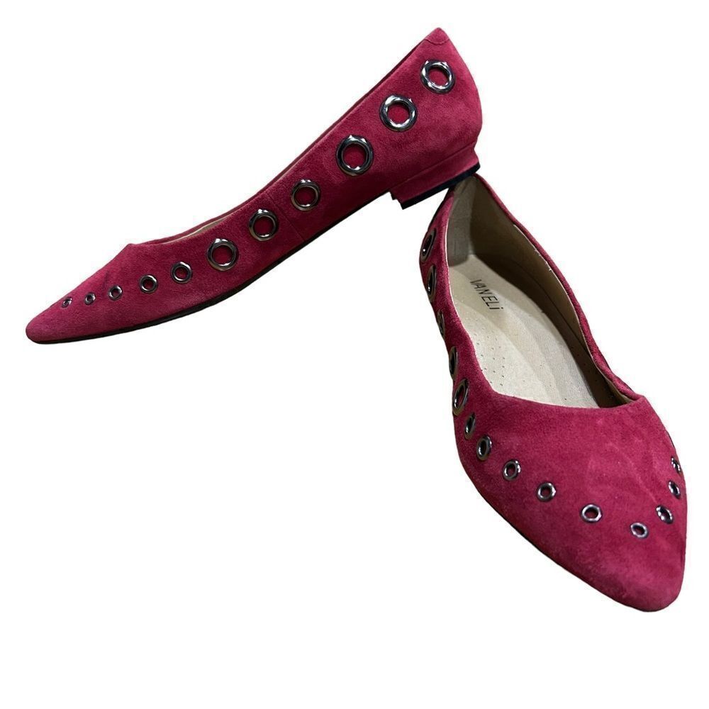 Vaneli Subira Cherry Red Suede Pointed Toe Flats - Picture 10 of 11